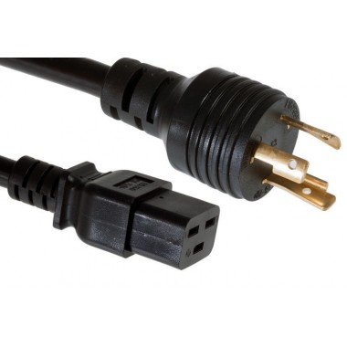 PC 250VAC 20A Right Angle-C19 NEMA L6-20 Plug US Standard Power Cord