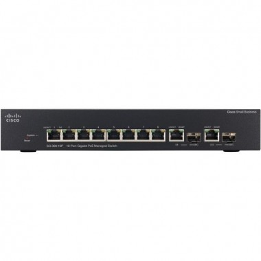 SG300-10P 8-Port 10/100/1000 PoE 2 Combo Mini-GBIC Ethernet Switch