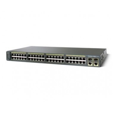 Catalyst 2960 Switch 48-Port 10/100 + (2) 10/100/1000 TX Uplinks, 1RU, LAN Base Image