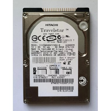 RMR660 HHL 40GB IDE ATA100 4200RPM 2.5-Inch x 9.5mm 44p 100MB/s Hard Disk Drive HDD