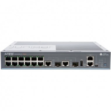 EX2200-C Compact Fanless Layer 3 Ethernet Switch with 12-Ports 10/100/1000 Base-T and 2-Port SFP