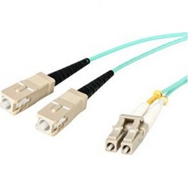 10-Meter Fiber Cable LC/SC 50/125 Duplex 10Gb Aqua Multimode Lszh