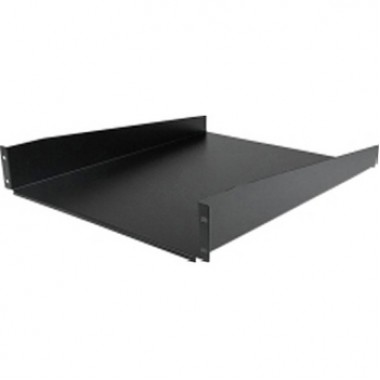 Depth Fixed Rack Mount Shelf Black 2U 22in