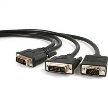 6-Foot DVI I to DVI-D & VGA Splitter Cable M/F Y Cable Adapter