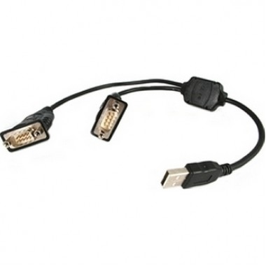 2-Port USB to Serial Adapter Cable USB M to 2xDB9 RS232 M