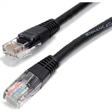 50-Foot Black Cat5e Molded Patch Cord RJ45 Patch Cable