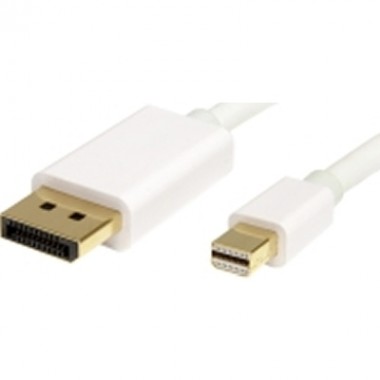 2-Meter Mini Displayport to Displayport M/M White Cable