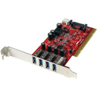 4-Port PCI Superspeed USB 3 Controller Card with SATA/sp4 Power