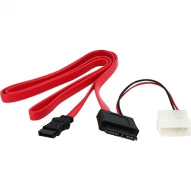 36-Inch SlimLine SATA Female to SATA with Lp4 Power Cable Adapter