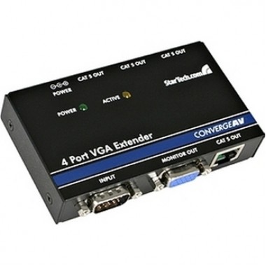 4-Port VGA over CAT5 Extender 500-Foot (150m) Video Extender