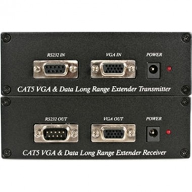 Vga RS232 Over Cat5 Extender 950ft/300-Meter 1 Local and 1 Remote