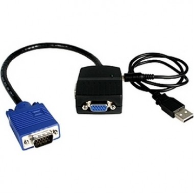 2-Port VGA Splitter Monitor Video Splitter Cable USB Powered