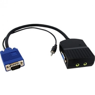 2-Port VGA Splitter with Audio Monitor Video Splitter USB Powered