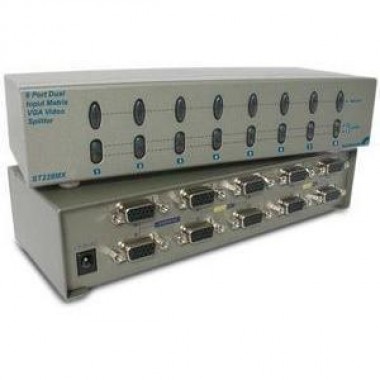 8-Port High Resolution Matrix Video Splitter VGA Input Dual