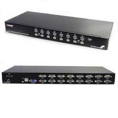 16-Port USB KVM Switch 1U RackMount KVM Switch with Osd