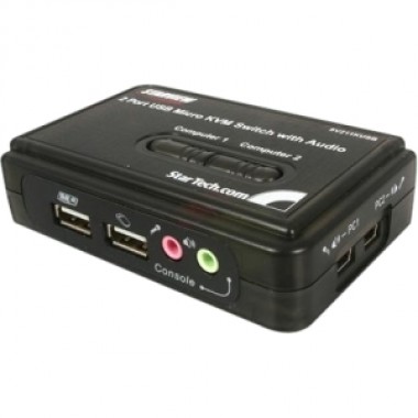 2-Port USB VGA KVM Switch with Audio and Cables