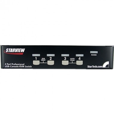 4-Port 1U Rack Mount USB KVM Switch with Osd