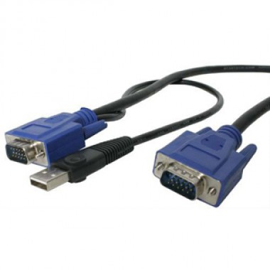 15-Foot 2-in-1 Ultra Thin USB and VGA KVM Switch Cable