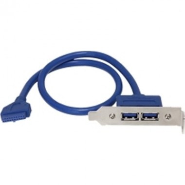 2-Port USB 3.0 A Female Slot Plate Adapter