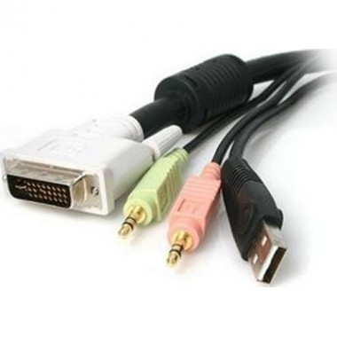 6-Foot 4- In-1 USB DVI KVM Cable with Audio and Microphone