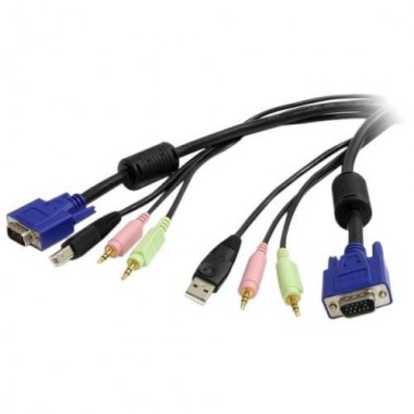 6-Foot 4-in-1 USB VGA-audio and Microphone KVM Switch Cable