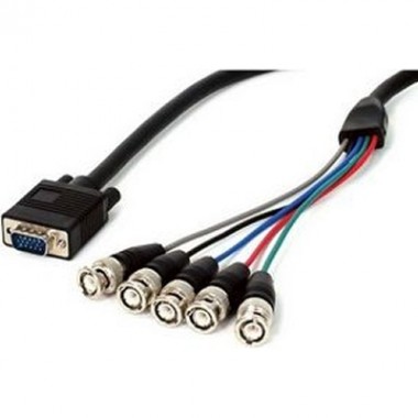 6-Foot Premium Coax Svga Monitor Cable Hddb15-Meter to 5bnc Male